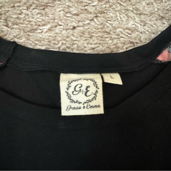 Women’s “CHECKED ALL THE BOXES TOP” Black & Red Checkered Long Sleeve Tee Size L - Picture 12 of 17